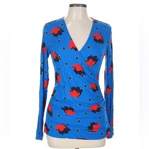 Boden Royal Blue Top with Subtle Light Blue Detail
